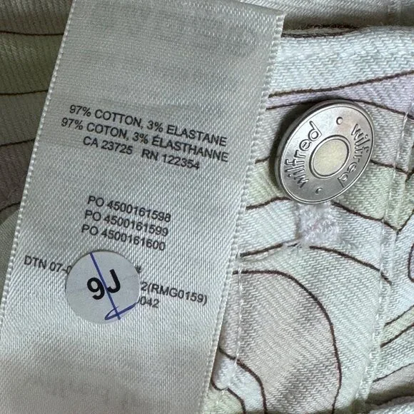 Wilfred Free Vera Pants Size 0 Green Gray Swirl Printed Cotton Stretch Twill - Picture 12 of 14